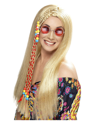 Hippy Party Wig, Blonde – Front